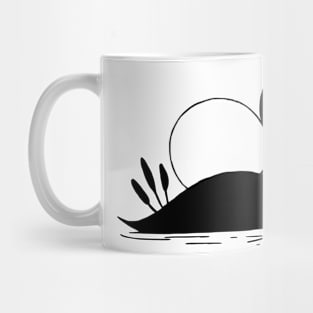 Western Grebe Inked Silhouette Mug